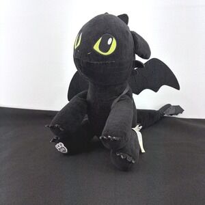 Dragons Toothless‎ Plush Build a Bear 2022 with Wings Stuffed Animal Black 13 in